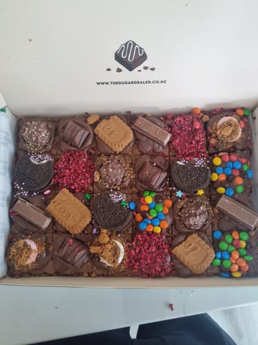 Customer photo review of Mega mixed assortment chocolate brownie