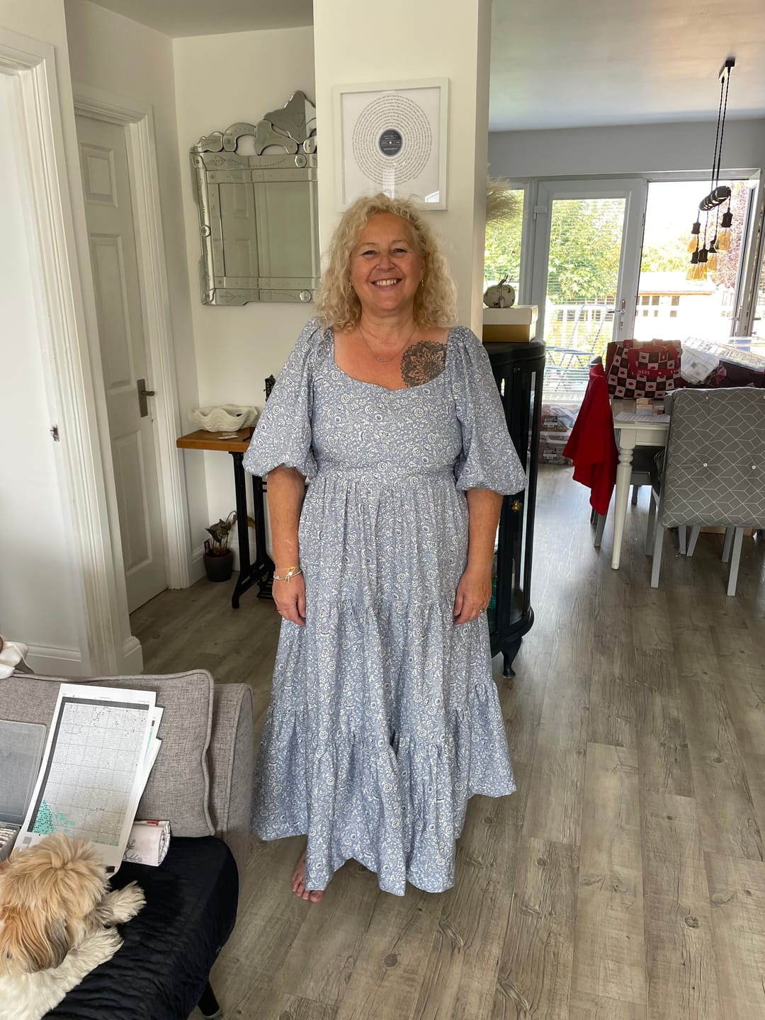 Customer photo review of Elegant Floral Rose & Hubble Cotton Poplin Fabric