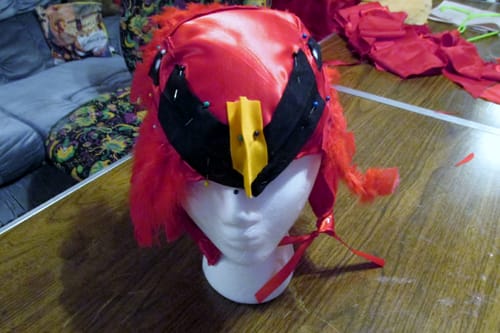 Customer photo review of Red Poly Satin Fabric