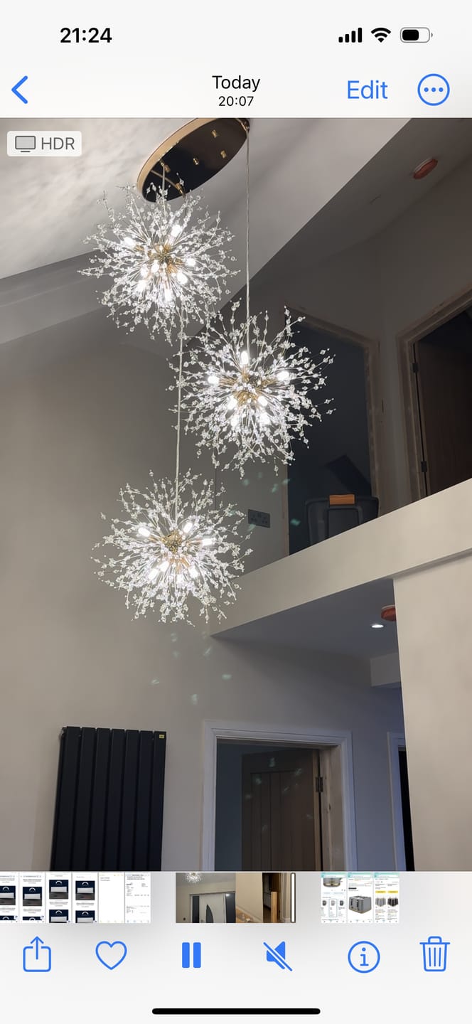 Customer photo review of 24/40-Light Modern Large Sputnik Firework Chandelier