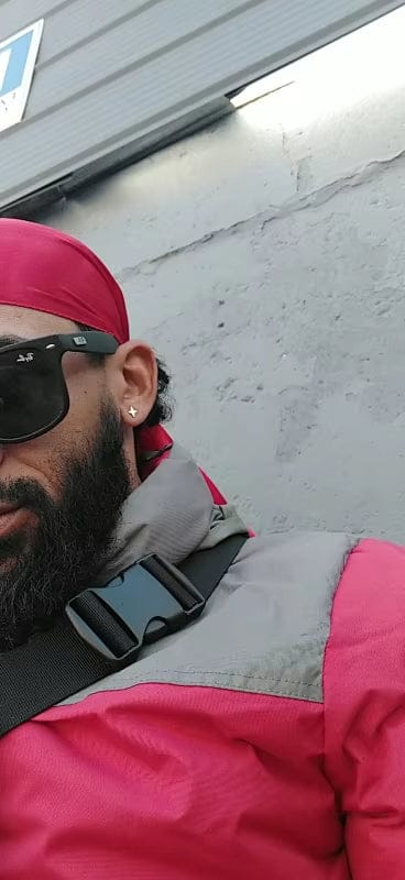 Customer photo review of Red Silk Durag