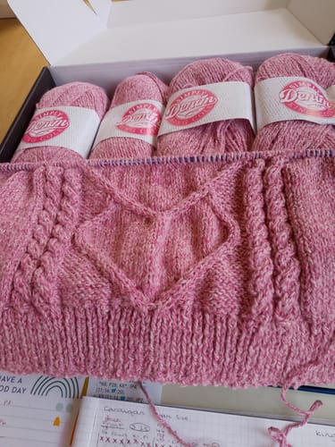 Customer photo review of Child Mystery Knitting Box