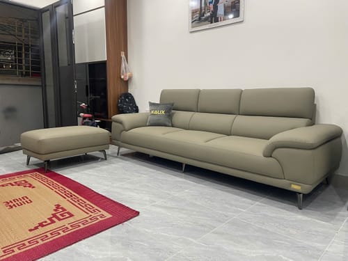 Customer photo review of Sofa văng da 3 chỗ tựa liền - BERNI