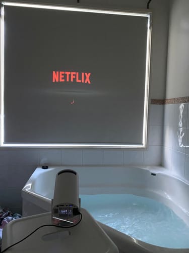 Customer photo review of MovieHub™ Ultra HD Projector + FREE Projector Screen