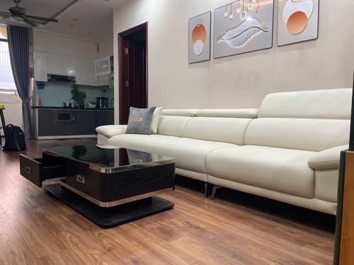 Customer photo review of DELICATO - Bàn trà hình chữ nhật, mặt đá Ceramic, khung inox sáng bóng