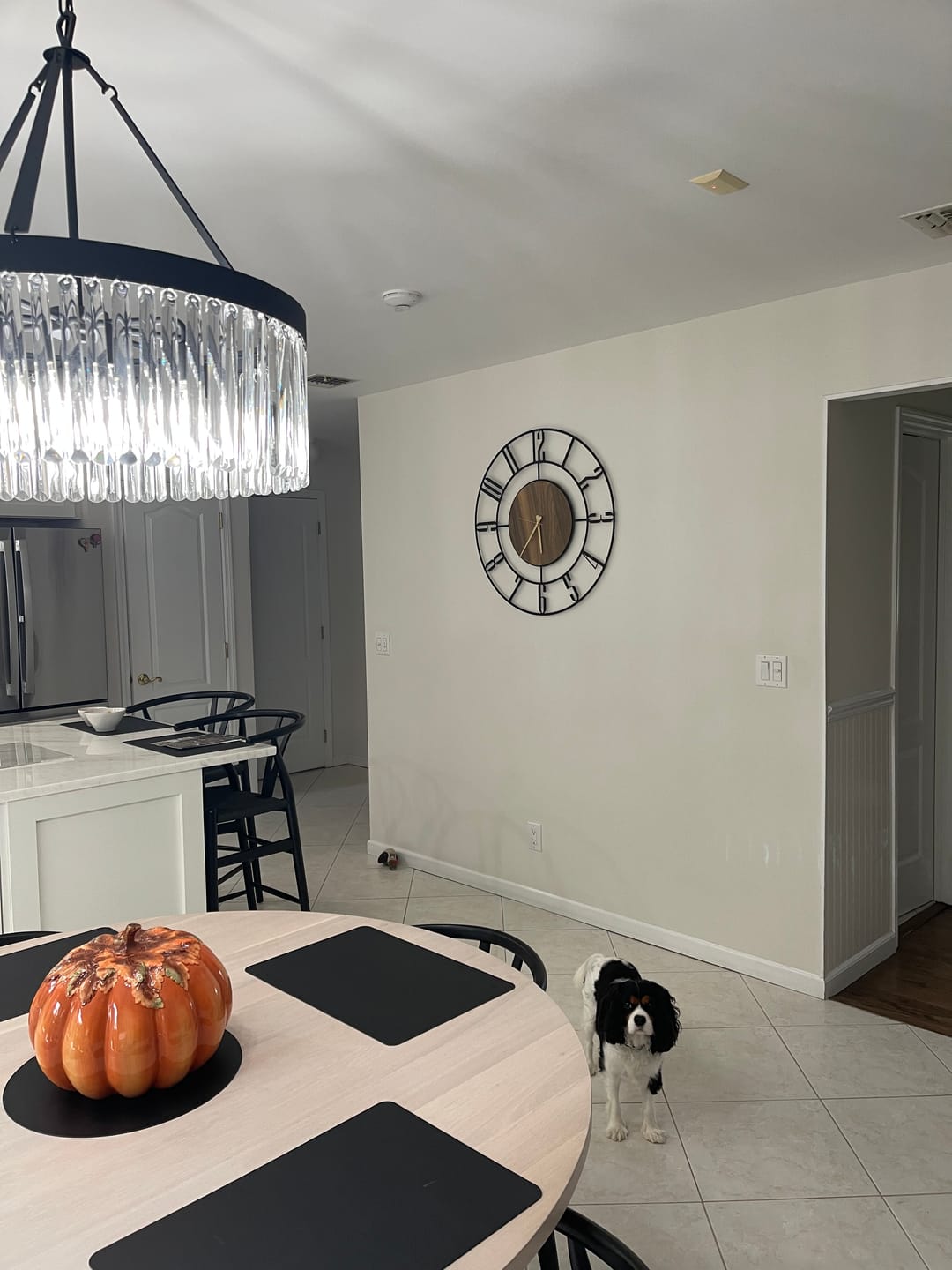 Customer photo review of Wood and Metal Wall Clock