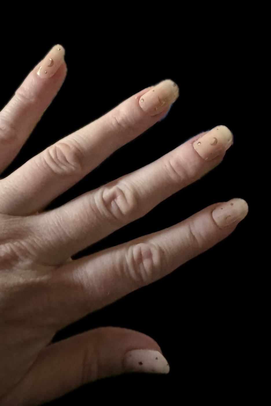 Customer photo review of Gold Moon Stars DIY Semicured Gel Nail Sticker Kit