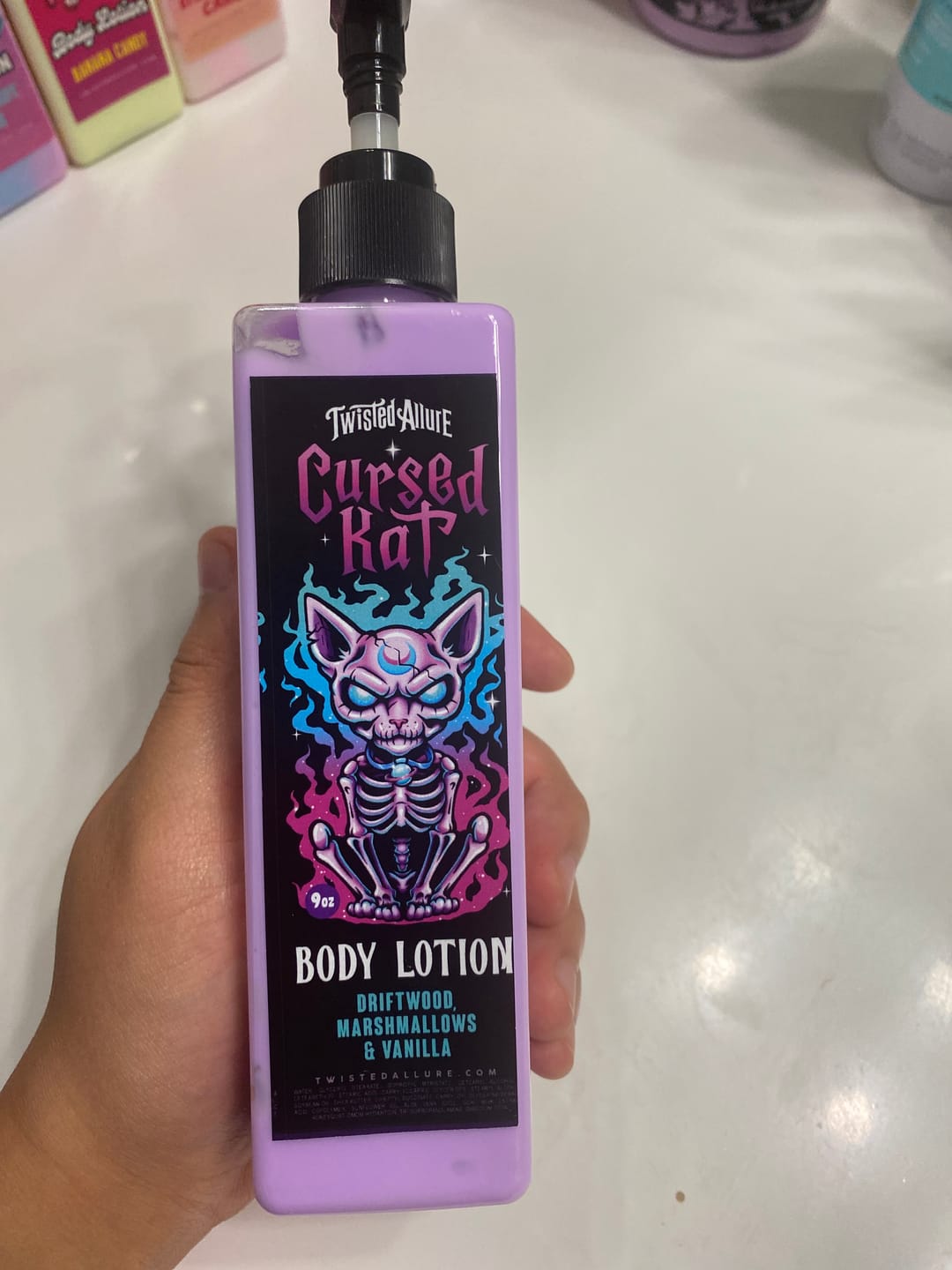 Customer photo review of Cursed Kat Body Lotion