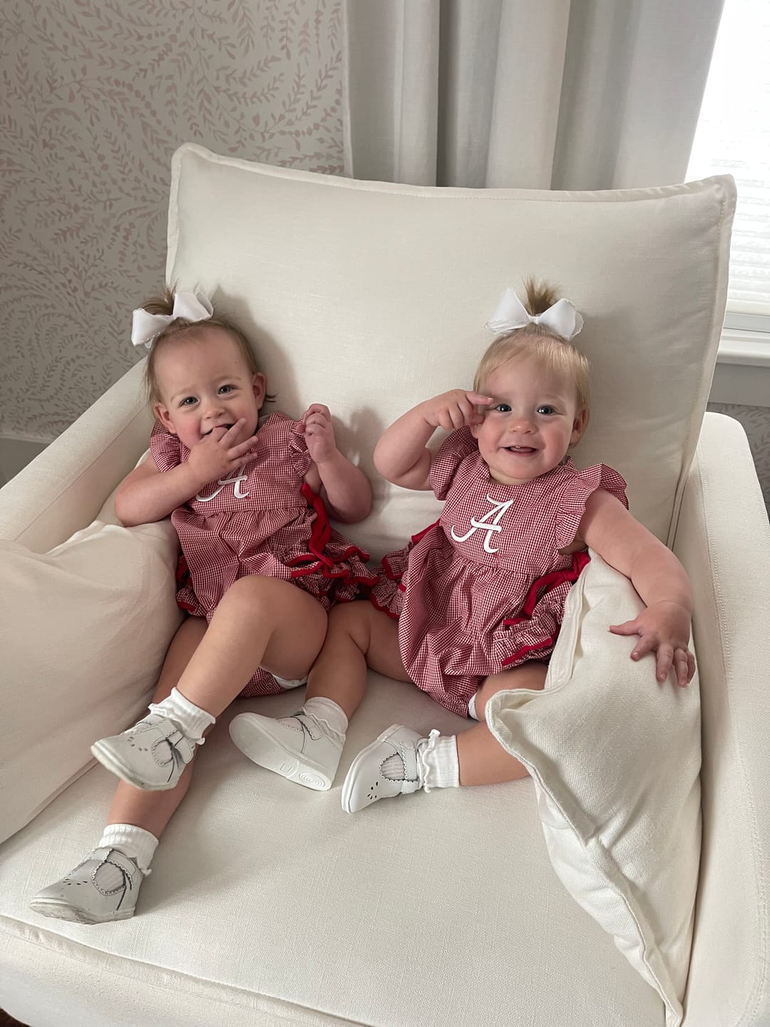 Customer photo review of Alabama Embroidered Red Ruffle Bubble