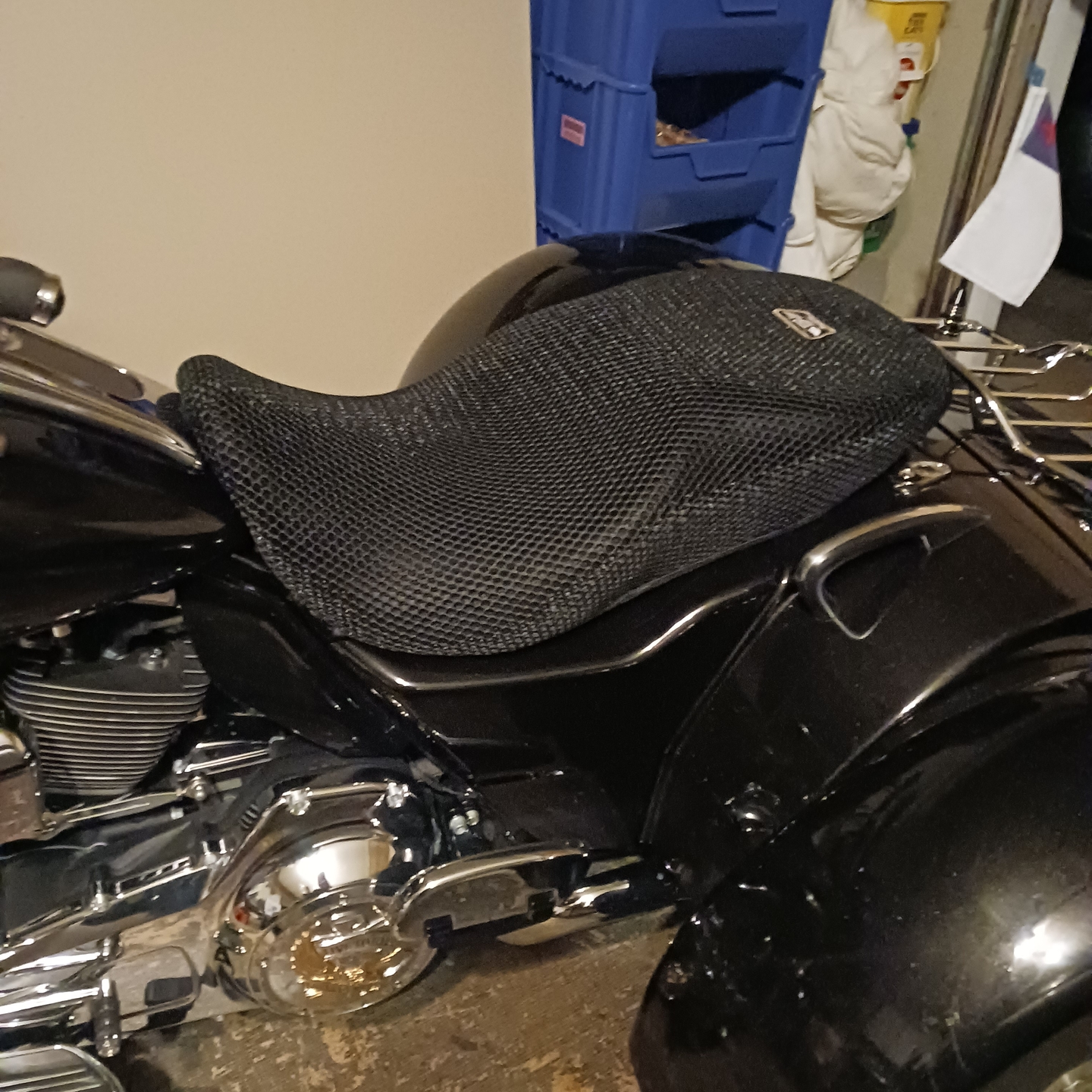 Wind Rider mesh seat cover on a Harley Davidson Freewheeler