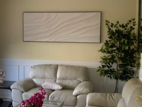 Customer photo review of Serene Sand Waves-Minimalist Textured Abstract Canvas Painting for neutral modern decor