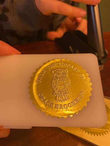 Customer photo review of Custom Book Embosser