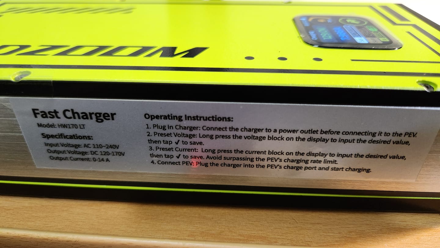Customer photo review of Fast Charger HW170P (120V-170V)