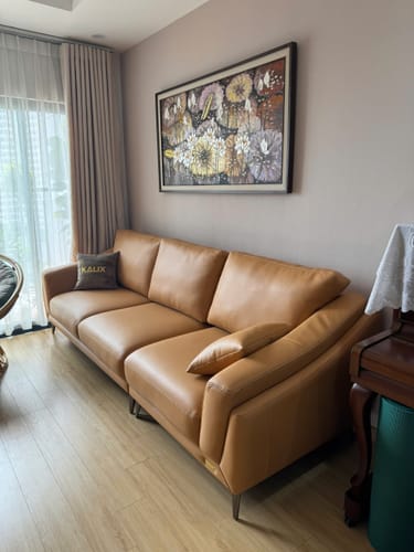 Customer photo review of Sofa văng da 3 chỗ tựa gối - CAPRI