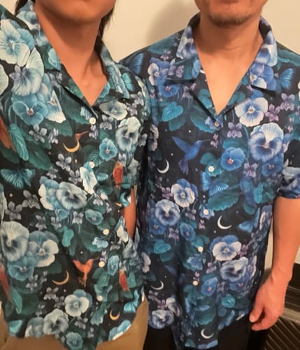 Customer photo review of Episodic Violet Purple Night Button Up Shirt