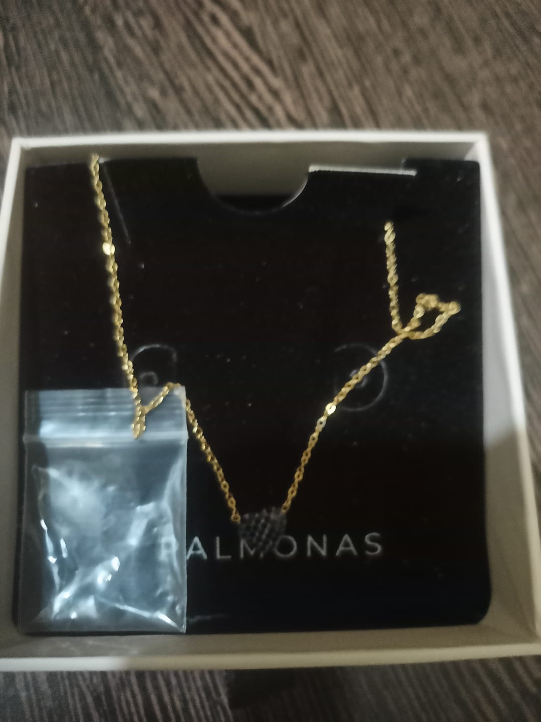 Customer photo review of Medium Black Heart Necklace