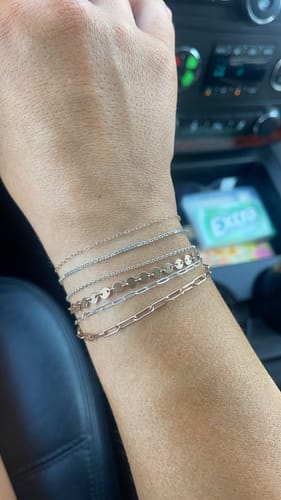 Customer photo review of Permanent Bracelet - Dainty Link Rose Gold