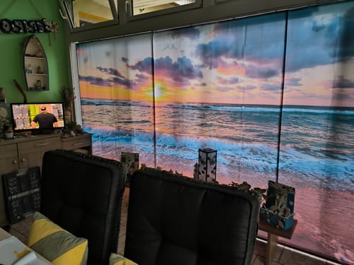 Customer photo review of Foto Schiebegardine "Sandstrand während dem Sonnenuntergang"