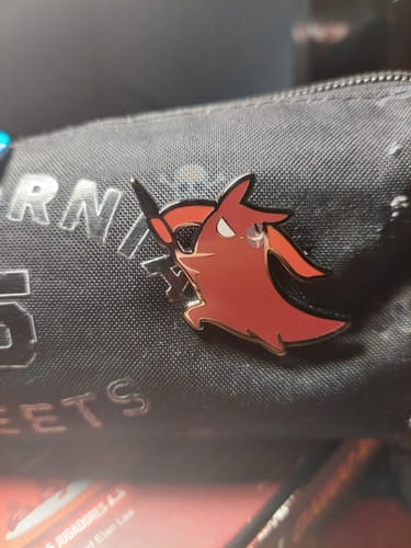 Customer photo review of Rain World - Artificer Slugcat Pin