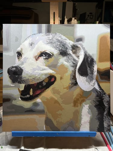 Customer photo review of Paint Your Pet by Numbers Featuring Custom Paint by Numbers Kit