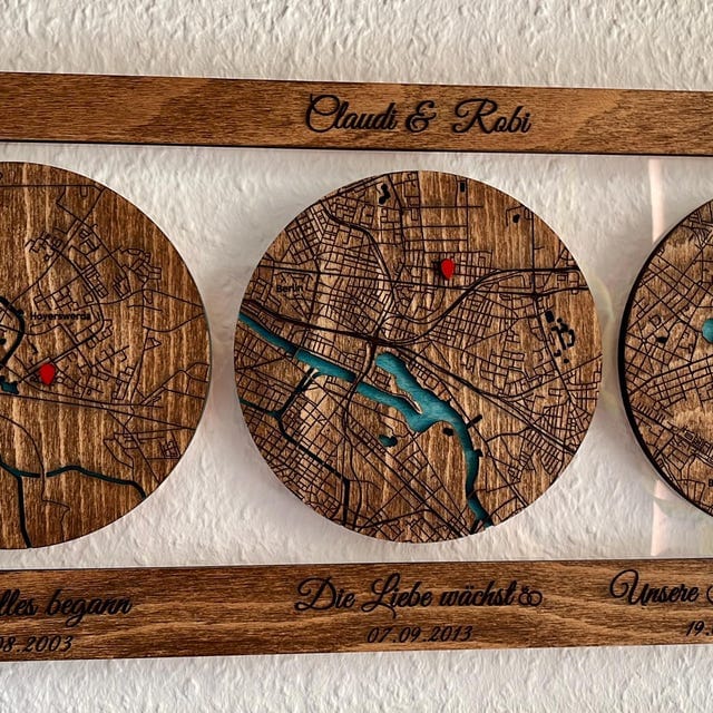 Customer photo review of 3D Wooden Map for Three Locations