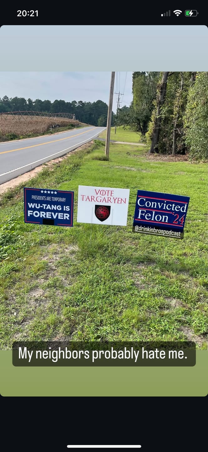 Customer photo review of (PRE-SALE) Convicted Felon '24 Yard Sign - Limited Quantity