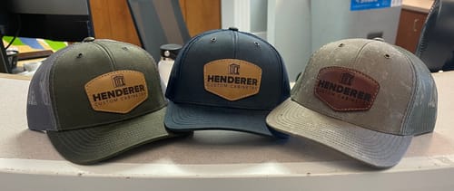 Customer photo review of 112WF - Custom Leather Patch Hat - Trucker Work Wear