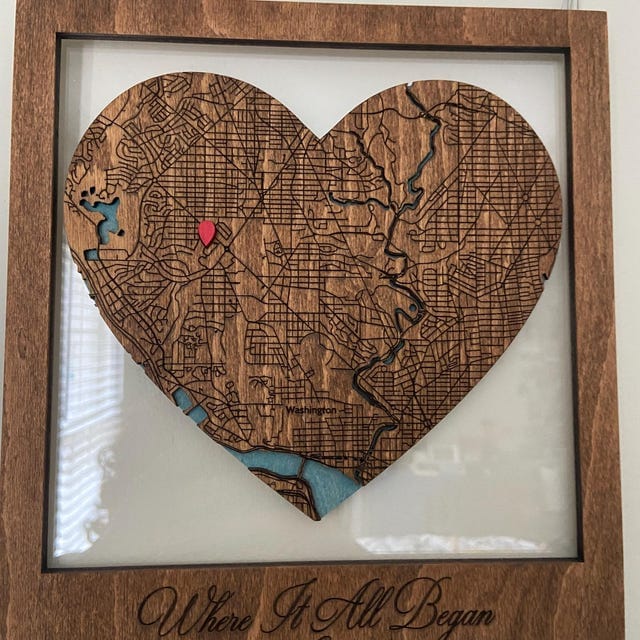 Customer photo review of Where It All Began 3D Wooden Location/City Map