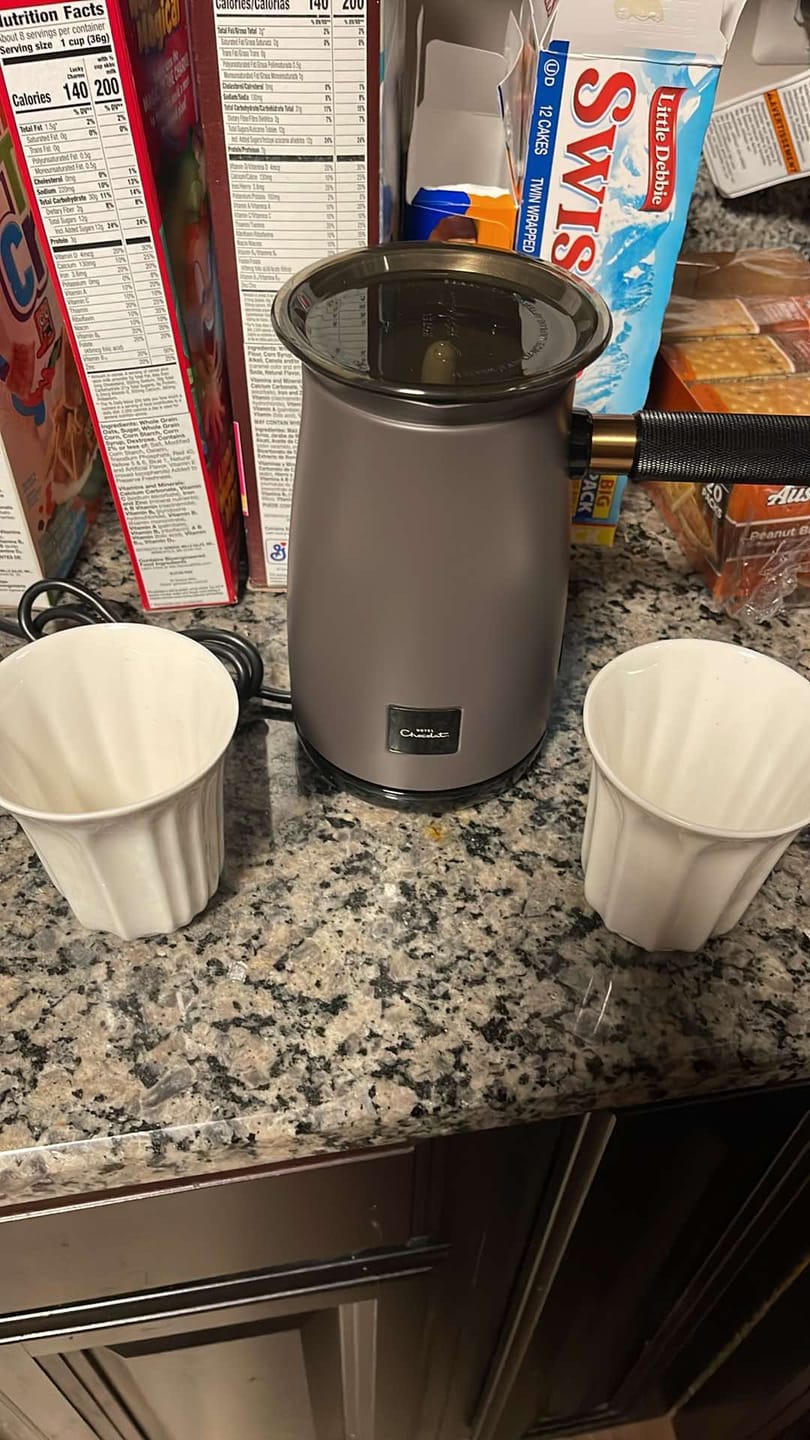 Customer photo review of Coconut White Hot Chocolate Flakes