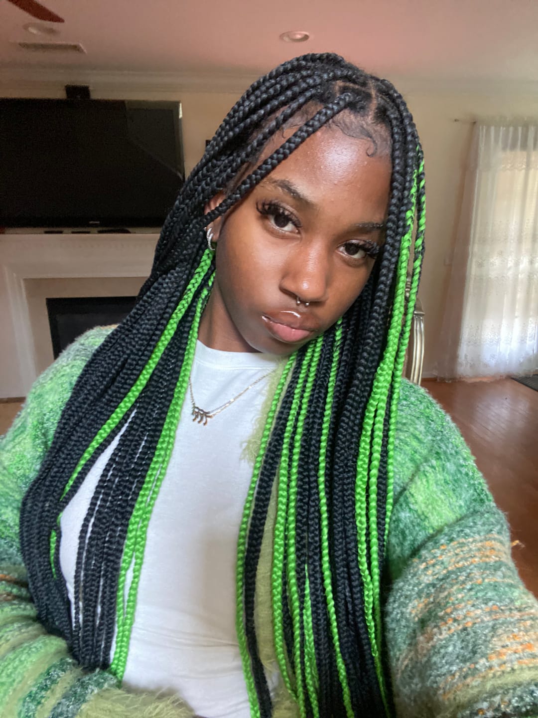 Customer photo review of Aelfric Eden Fringe Stripe Cardigan
