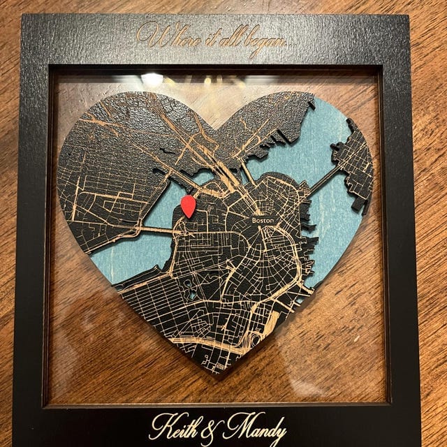 Customer photo review of Where It All Began 3D Wooden Location/City Map