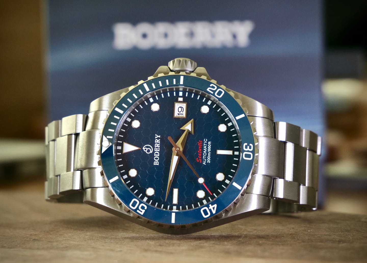 Customer photo review of SEATURTLE.OCEAN(TITANIUM) - Automatic Titanium Diver Watch | Sea Blue/Ti-bracelet
