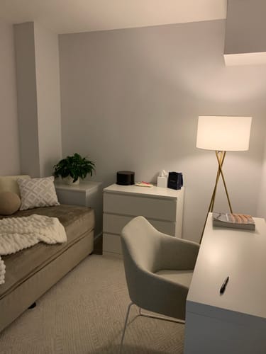 Customer photo review of Mid-Century White Tripod Floor Lamp