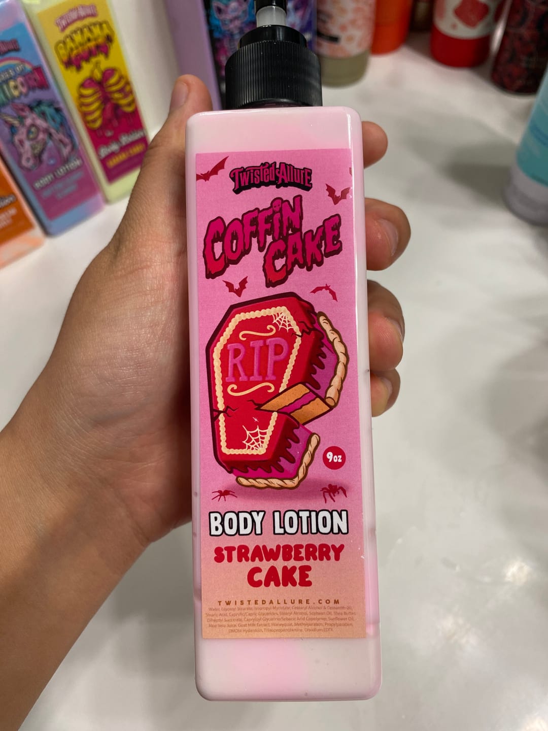 Customer photo review of Coffin Cake Body Lotion
