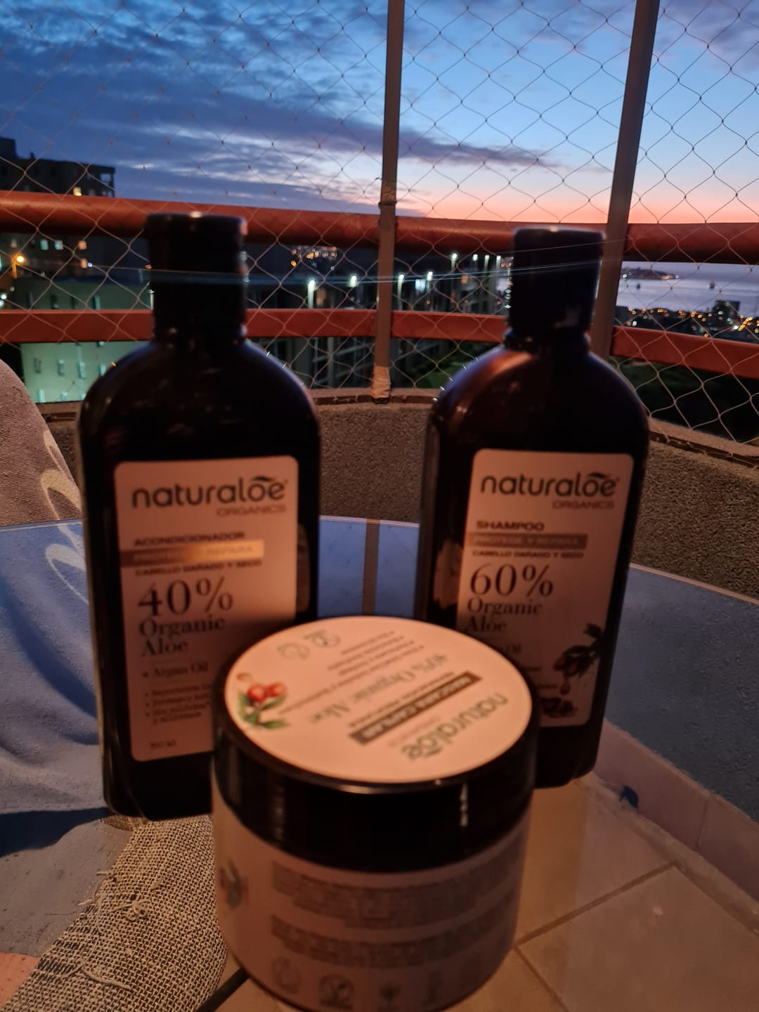 Customer photo review of Set Shampoo + Acondicionador + Mascarara Reparación Aloe & Argan