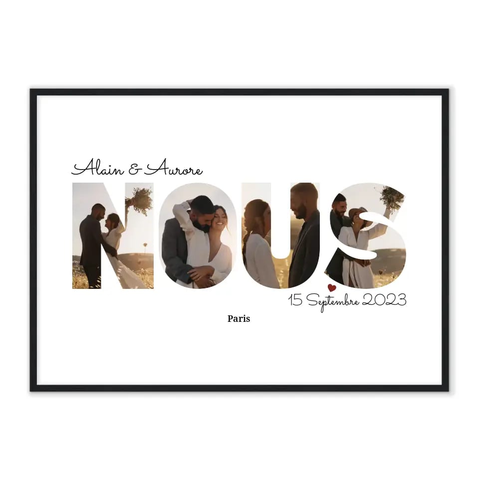 Customer photo review of Nous Lettres - Affiche Personnalisée