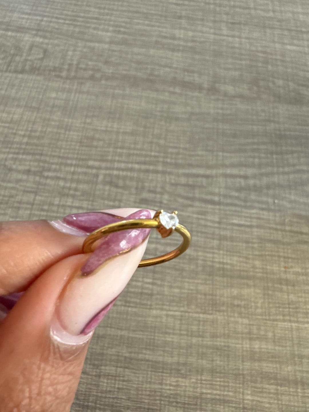 Customer photo review of 'Small Love' Crystal Heart Ring