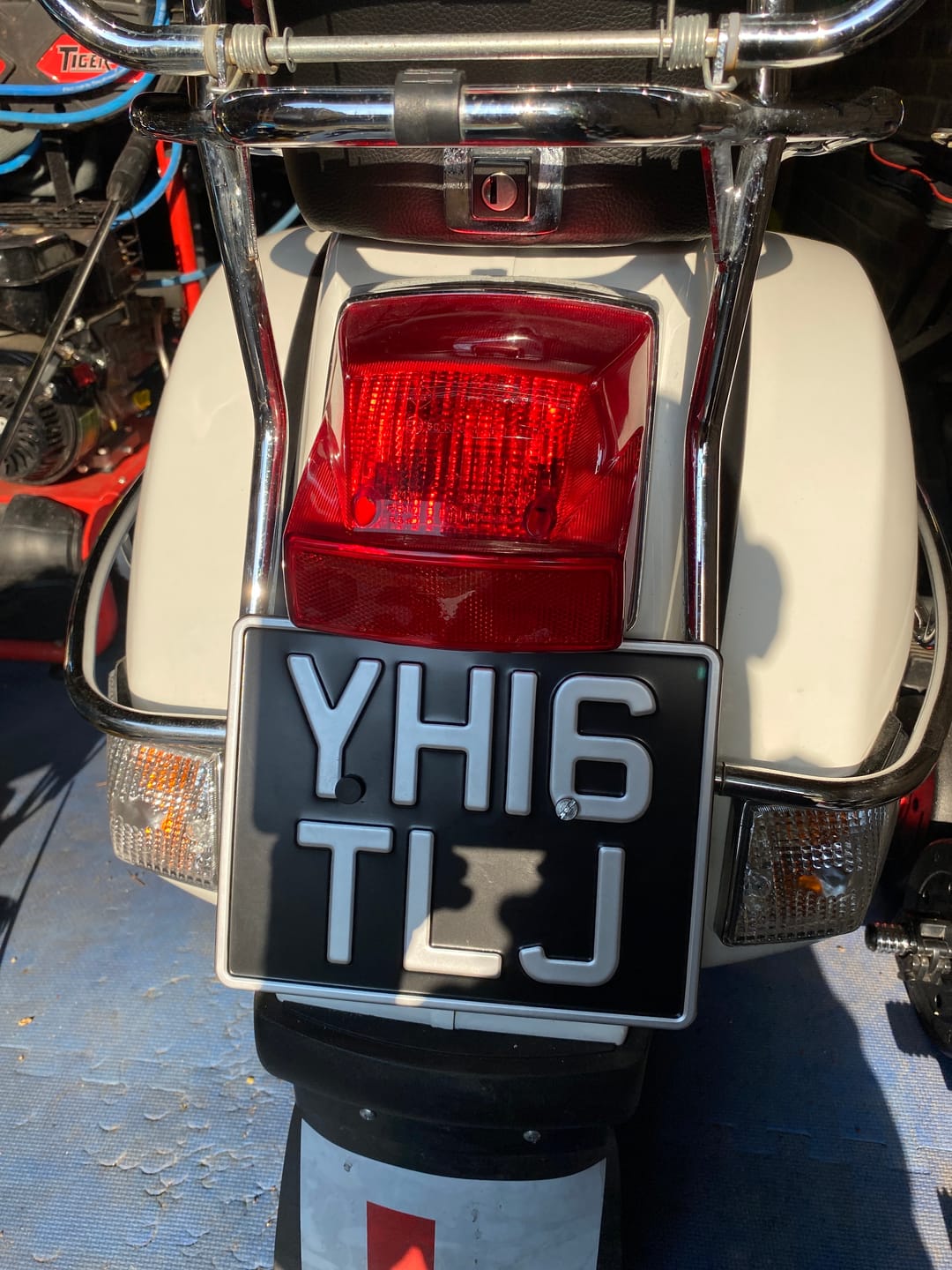 Customer photo review of Classic Metal Pressed 7.5 × 6 Motorbike Number Plate
