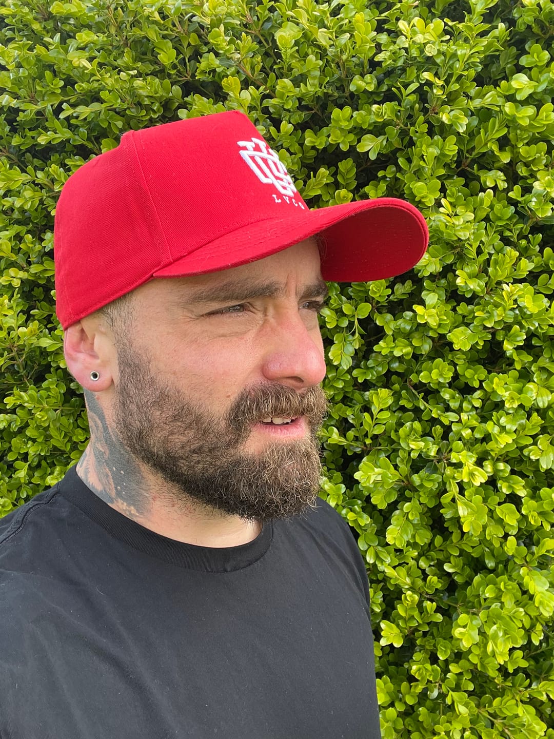 Customer photo review of LVCO "Blood Red" A-Frame Snapback