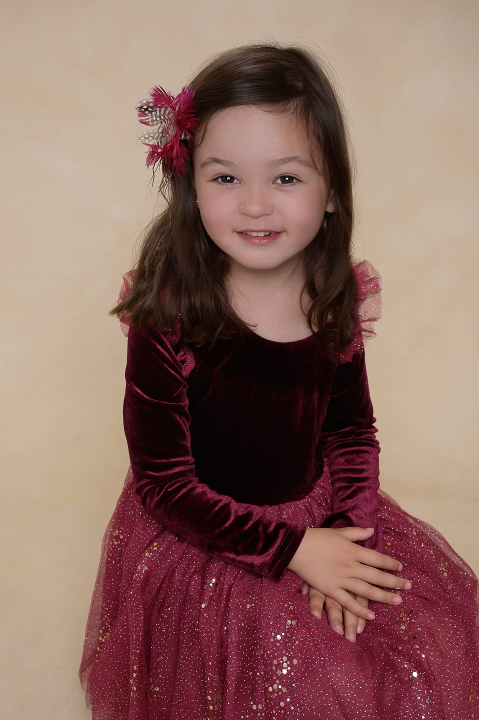 Customer photo review of Velour Ballerina Dress - Red Velvet