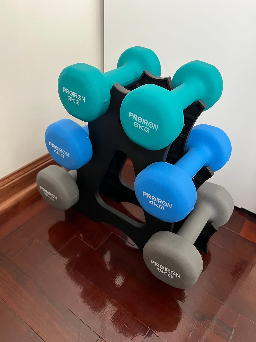 Customer photo review of Sets de Mancuernas de Neopreno + RACK