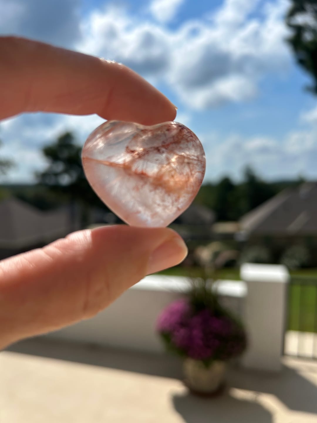 Customer photo review of Hematoid Rose Quartz Heart
