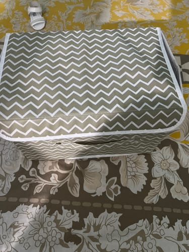 Customer photo review of Qoolish Pack of 1 White Stripe Storage Box with Lid - Tidy up your space!