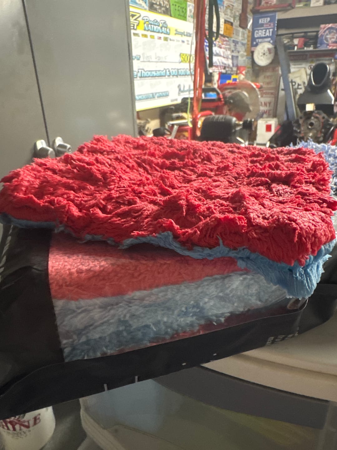Customer photo review of Flat Out Wash Pads 4-Pack - RED/BLUE