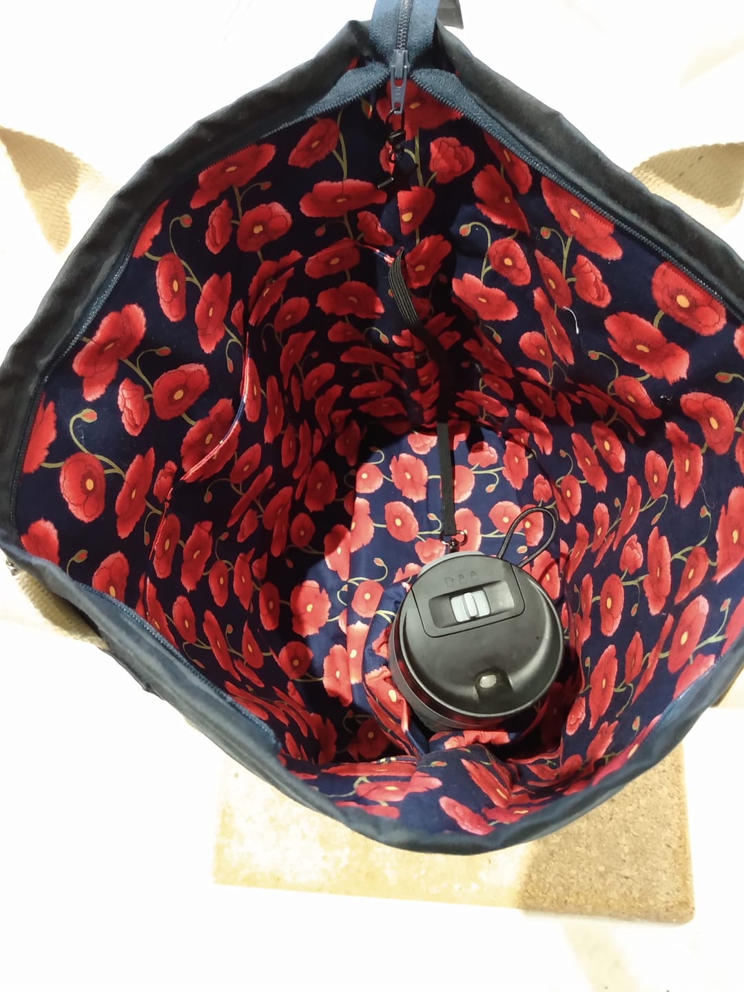 Customer photo review of Poppies Rose & Hubble Cotton Poplin Fabric