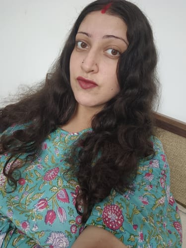 Customer photo review of Turquoise Cotton Printed Maternity Feeding Kaftan