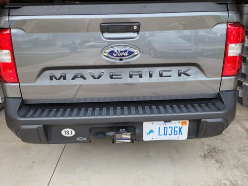 Customer photo review of Thin Blue Line Police Flag Hitch Cover