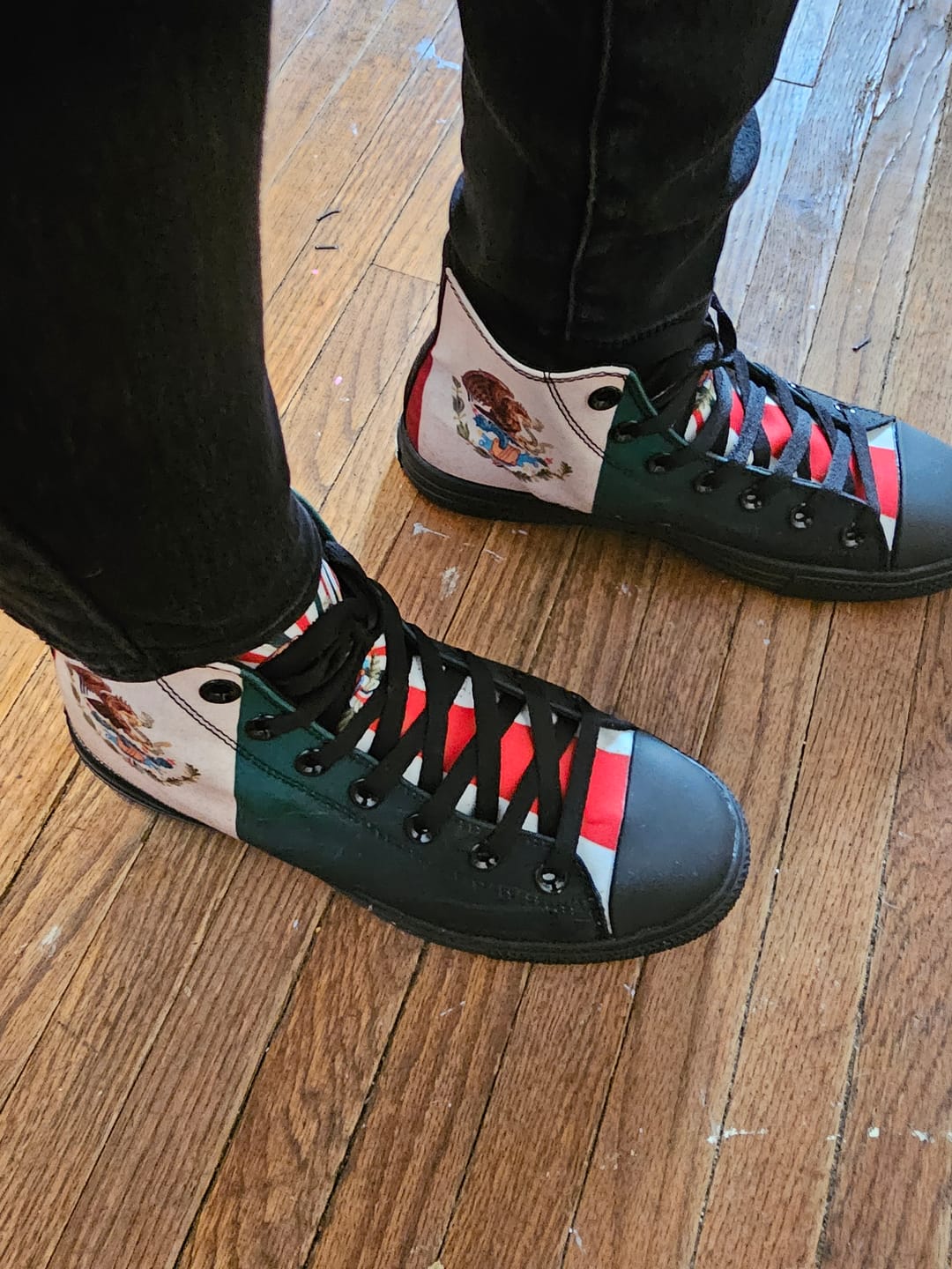 Customer photo review of Mex Flag High Tops ( Black or White Sole ) 2 For 1