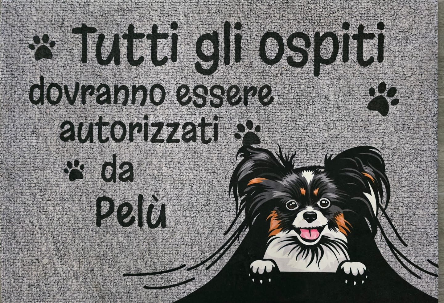 Customer photo review of Ospiti autorizzati - Zerbino personalizzato