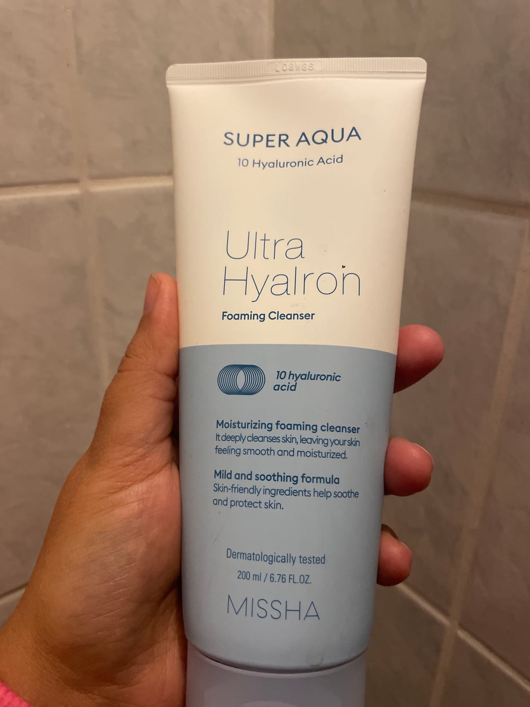 Customer photo review of Putas sejas attīrīšanai ar hialuronskābi MISSHA Super Aqua Ultra Hyalron Foaming Cleanser